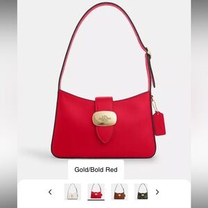 Coach red leather handbag